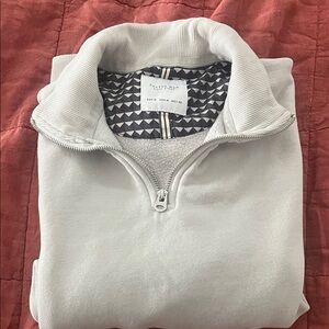 Men's Light Gray Zip-Up Sweater